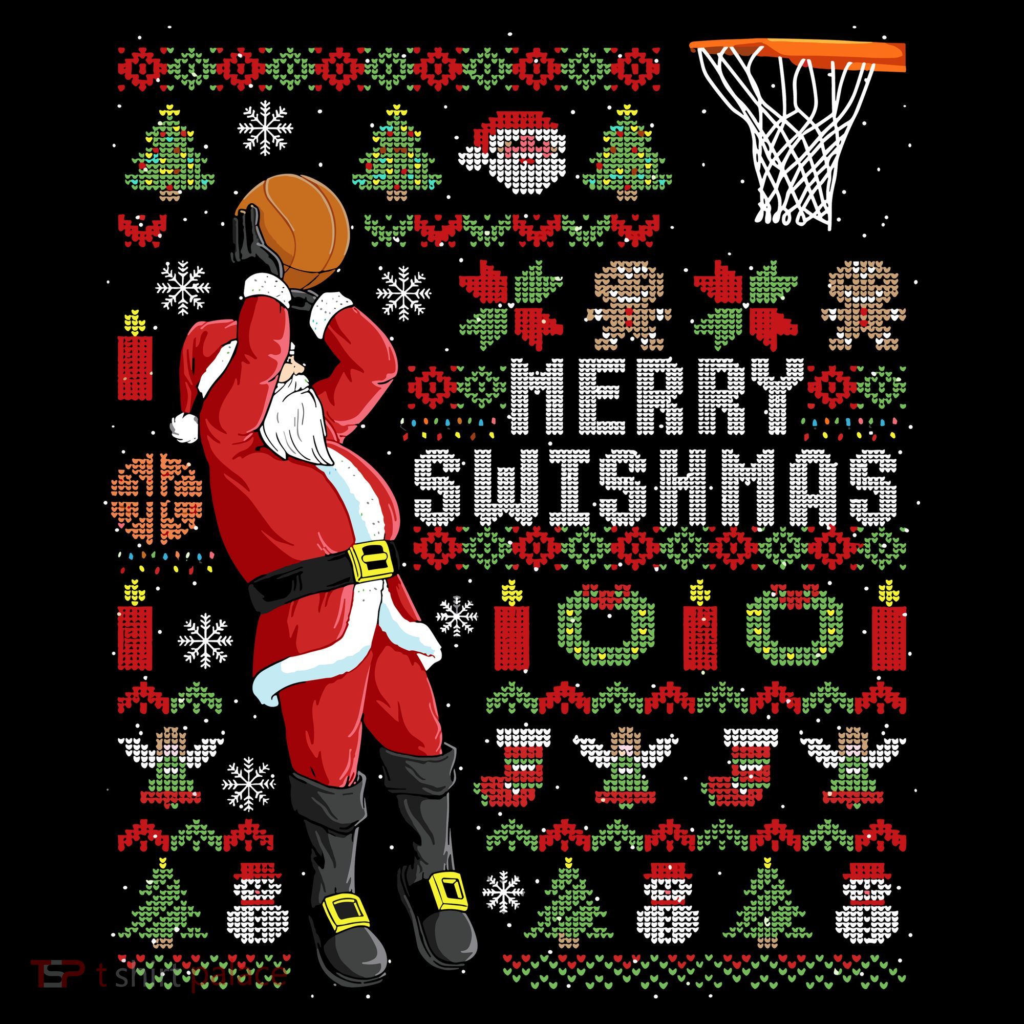 Merry Swishmas Ugly Christmas Basketball Coffee Mug