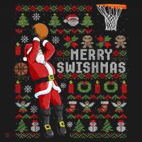 Merry Swishmas Ugly Christmas Basketball Women's Hoodie thumb 2