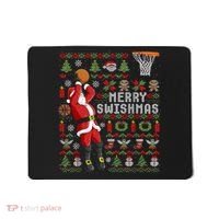 Merry Swishmas Ugly Christmas Basketball Mousepad thumb 0