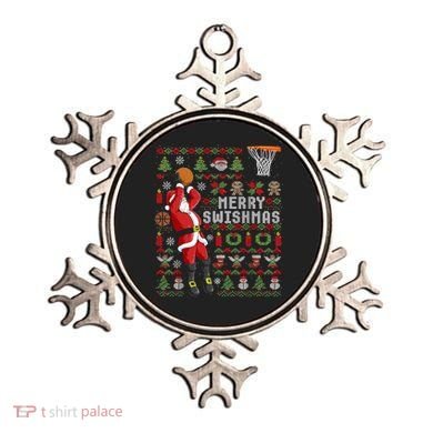 Merry Swishmas Ugly Christmas Basketball Ornament