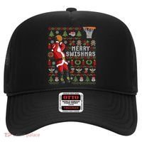 Merry Swishmas Ugly Christmas Basketball Hat thumb 0