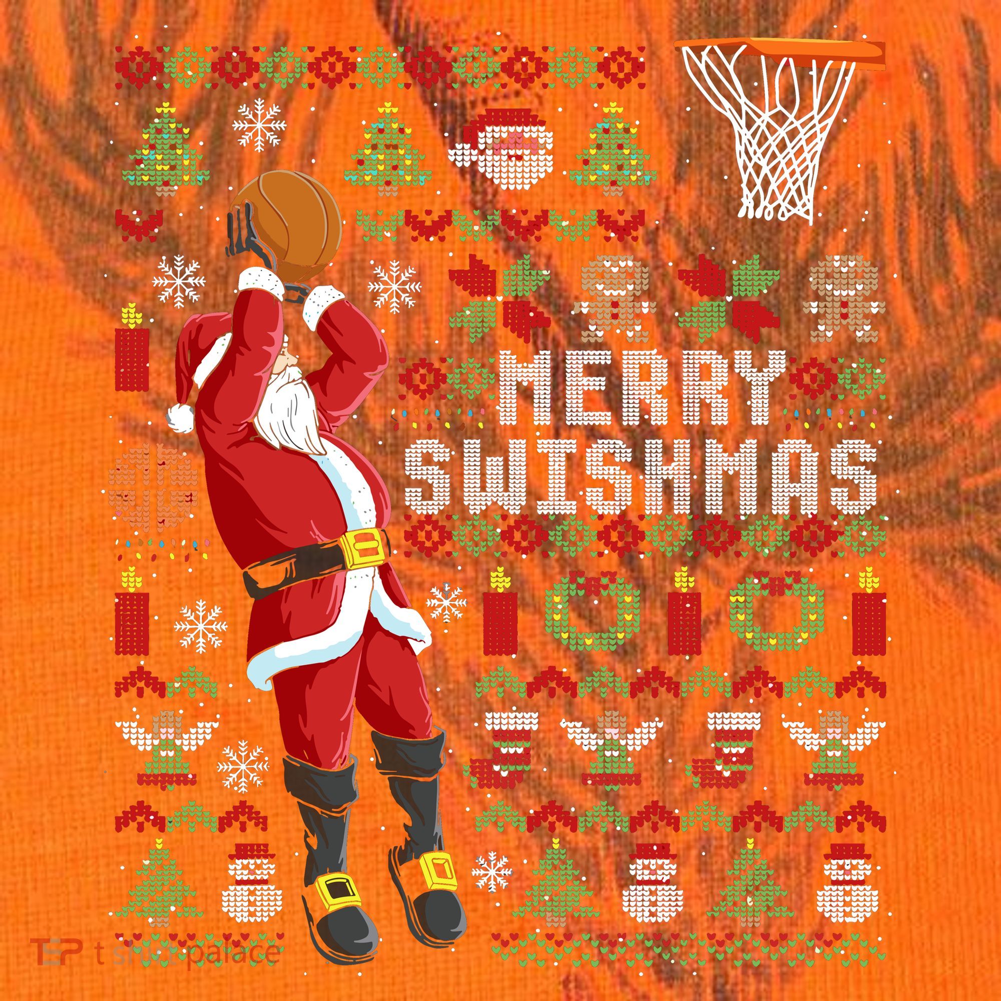 Merry Swishmas Ugly Christmas Basketball Kati Licensed 12" Camo Cuffed Beanie