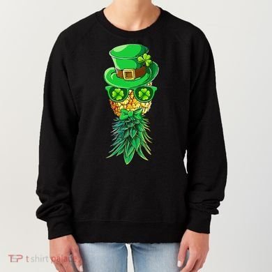 Mask Swinger Upside Down Pineapple Shamrock St Patrick's Day Women's Sweatshirt