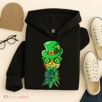 Mask Swinger Upside Down Pineapple Shamrock St Patrick's Day Hoodie thumb 4
