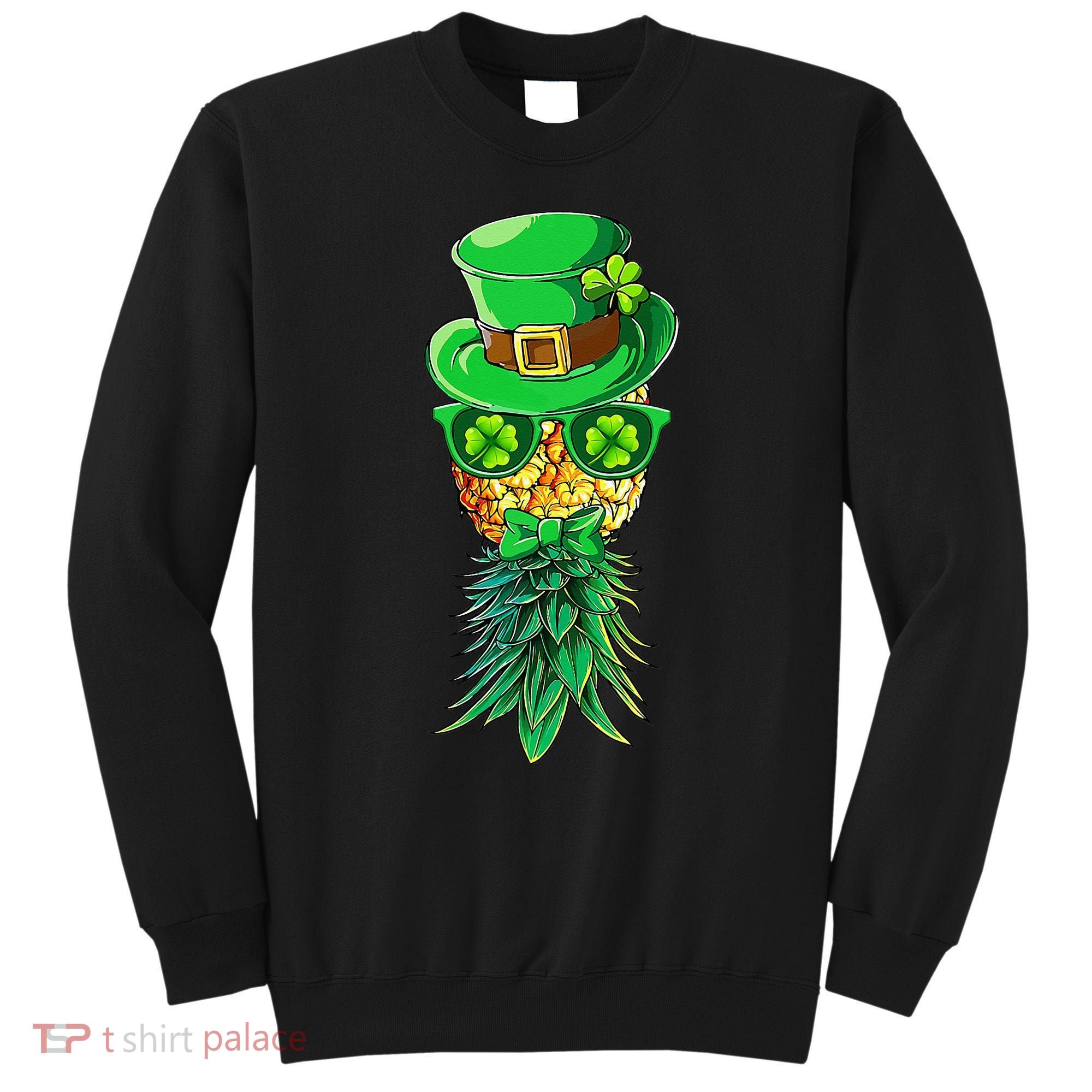 Mask Swinger Upside Down Pineapple Shamrock St Patrick's Day Sweatshirt
