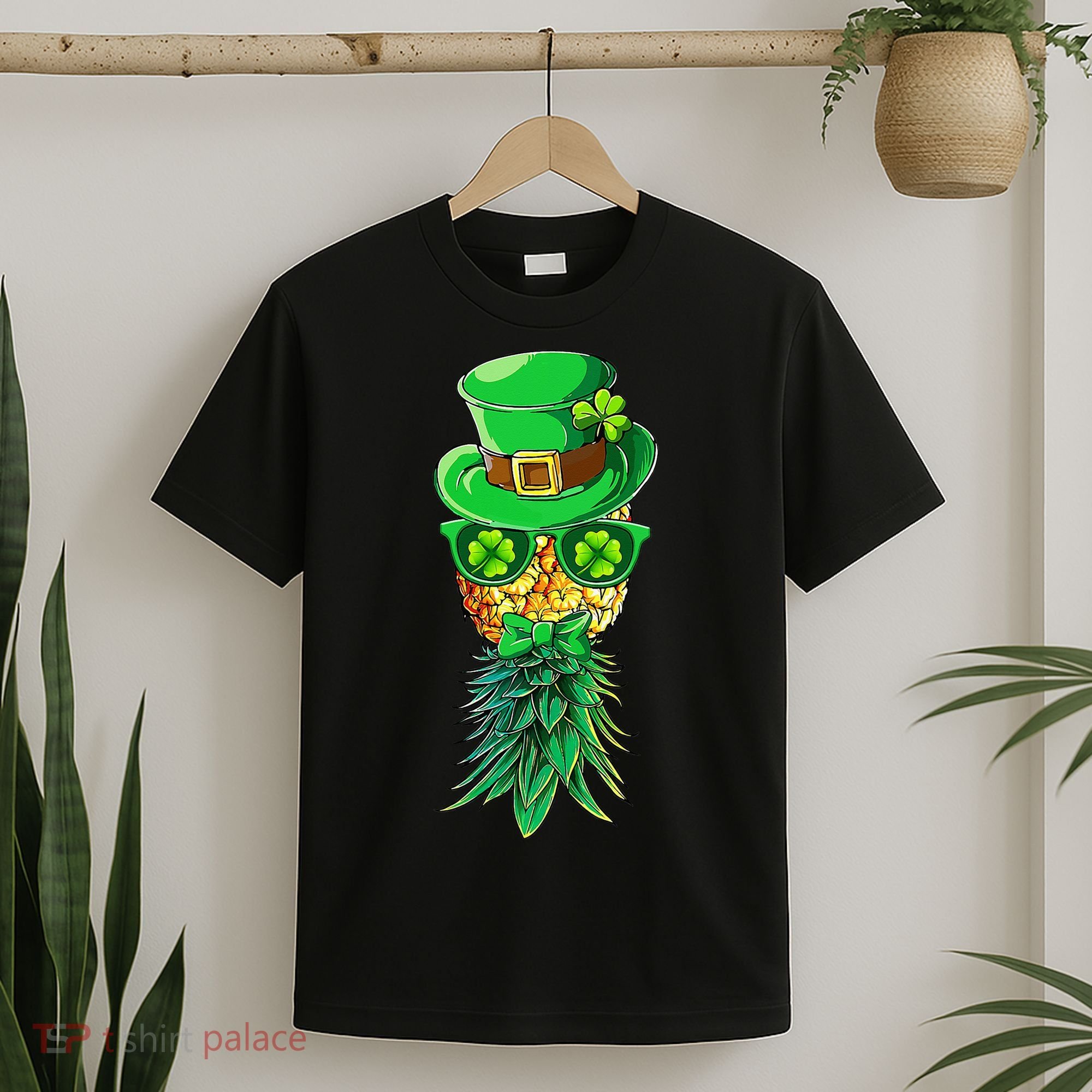 Mask Swinger Upside Down Pineapple Shamrock St Patrick's Day T-Shirt