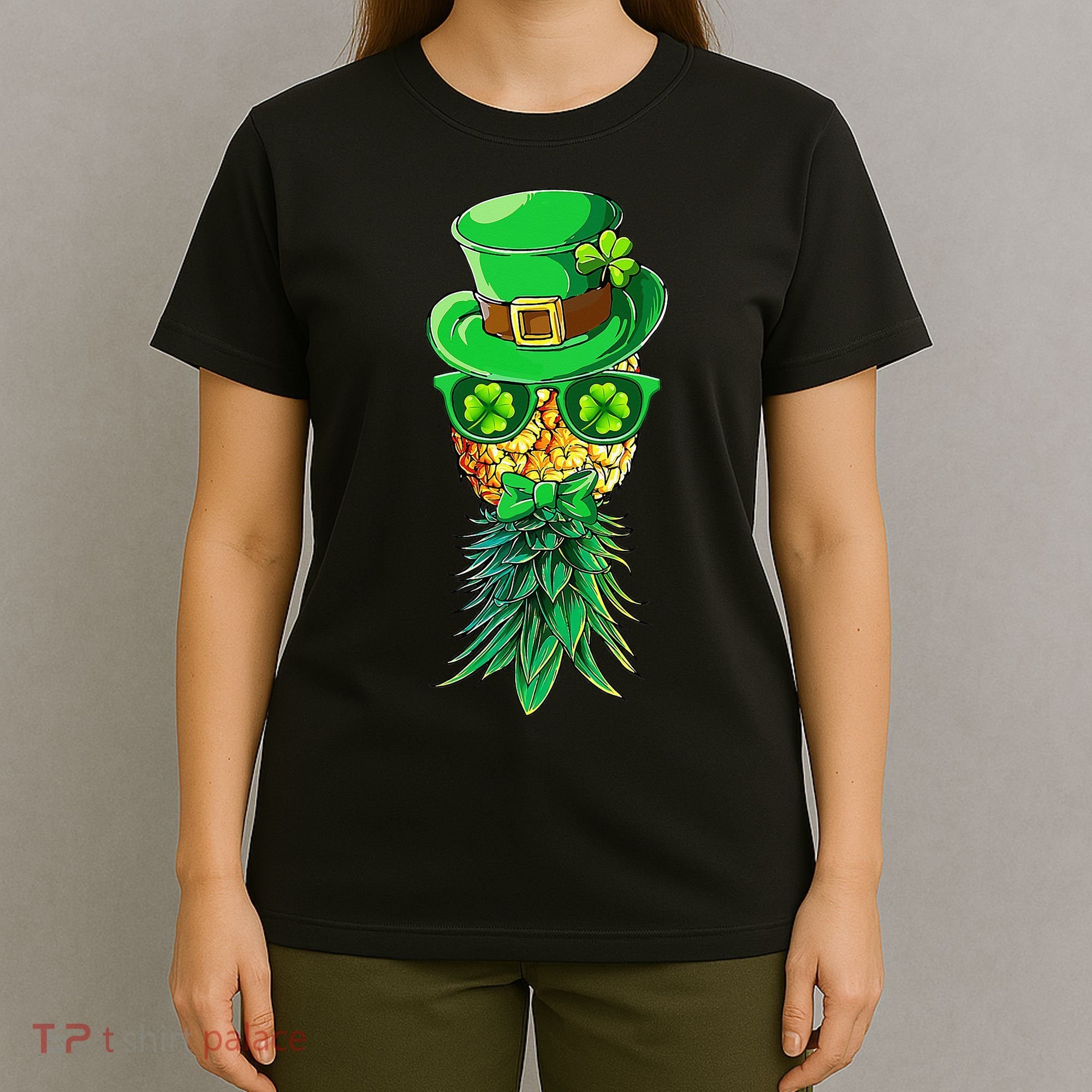 Mask Swinger Upside Down Pineapple Shamrock St Patrick's Day T-Shirt