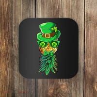 Mask Swinger Upside Down Pineapple Shamrock St Patrick's Day Coaster thumb 0