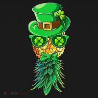 Mask Swinger Upside Down Pineapple Shamrock St Patrick's Day Polo thumb 3
