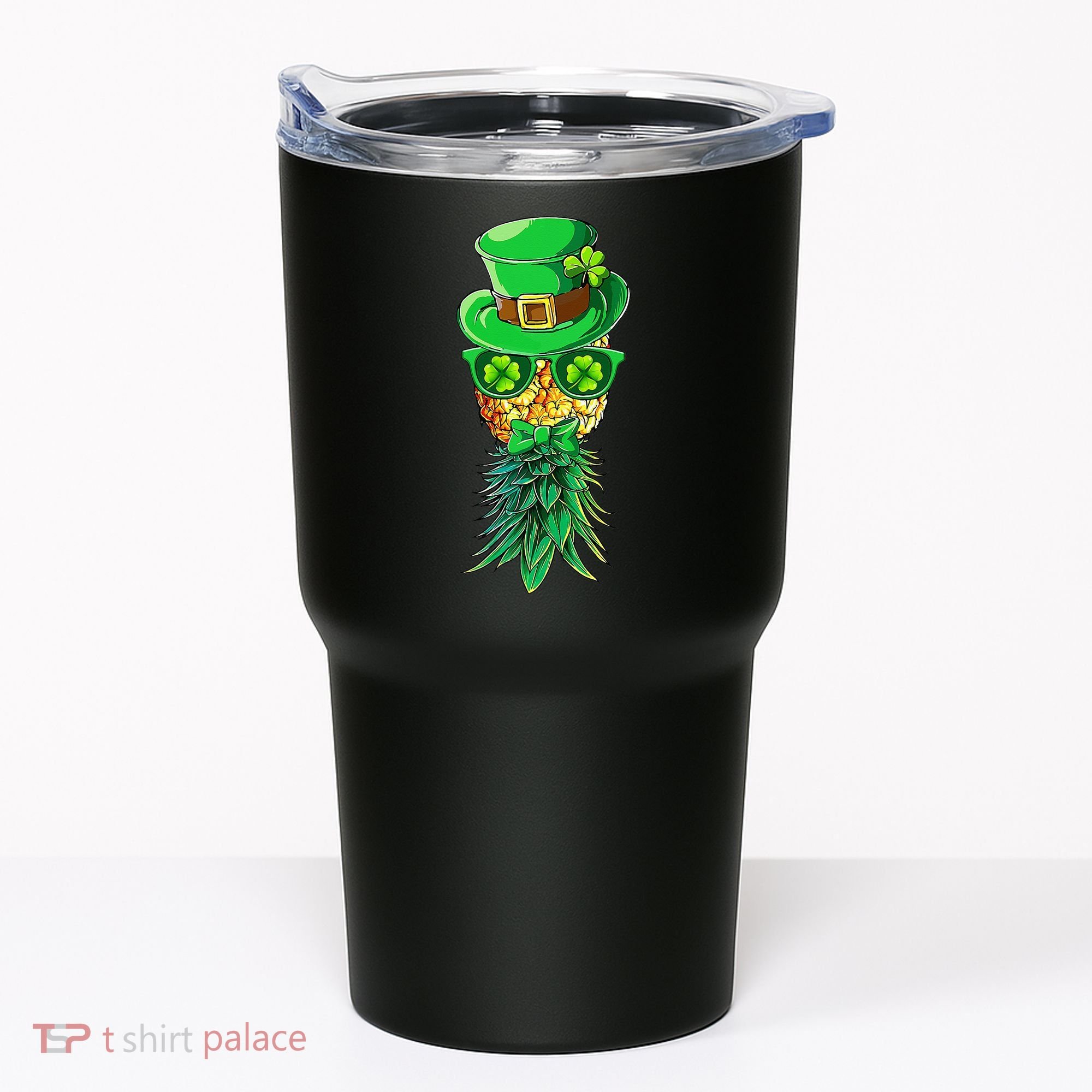 Mask Swinger Upside Down Pineapple Shamrock St Patrick's Day Tumbler