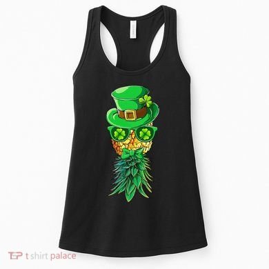 Mask Swinger Upside Down Pineapple Shamrock St Patrick's Day Women's Tank Top