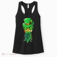 Mask Swinger Upside Down Pineapple Shamrock St Patrick's Day Women's Tank Top thumb 0
