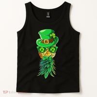 Mask Swinger Upside Down Pineapple Shamrock St Patrick's Day Tank Top thumb 2