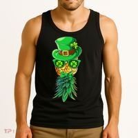 Mask Swinger Upside Down Pineapple Shamrock St Patrick's Day Tank Top thumb 3