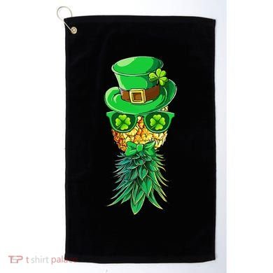 Mask Swinger Upside Down Pineapple Shamrock St Patrick's Day Golf Towel