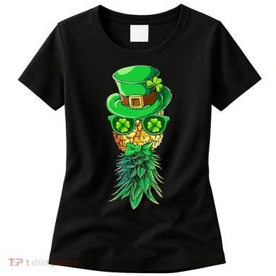 Mask Swinger Upside Down Pineapple Shamrock St Patrick's Day Women's T-Shirt