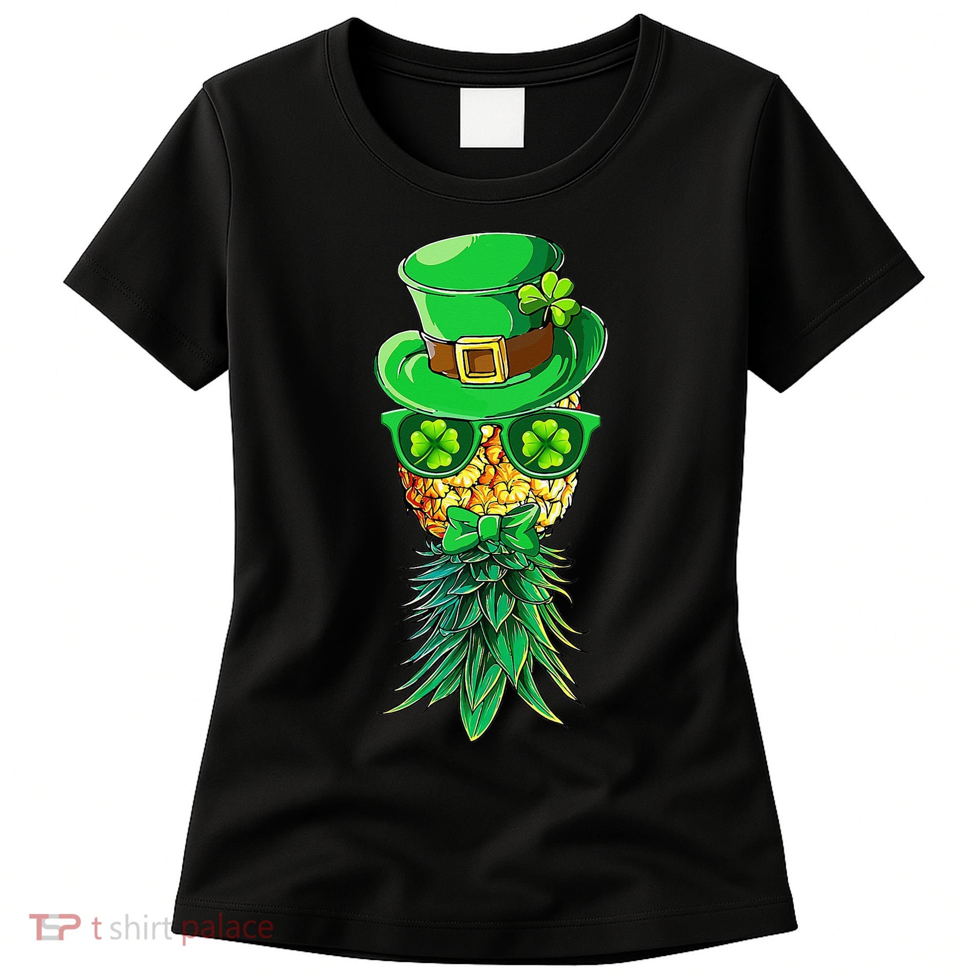 Mask Swinger Upside Down Pineapple Shamrock St Patrick's Day Women's T-Shirt