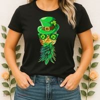 Mask Swinger Upside Down Pineapple Shamrock St Patrick's Day Women's T-Shirt thumb 2