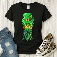 Mask Swinger Upside Down Pineapple Shamrock St Patrick's Day Women's T-Shirt thumb 3