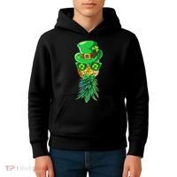 Mask Swinger Upside Down Pineapple Shamrock St Patrick's Day Kids Hoodie thumb 4