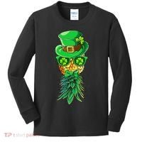 Mask Swinger Upside Down Pineapple Shamrock St Patrick's Day Kids Long Sleeve Shirt thumb 0