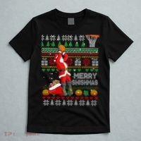 Merry Swishmas Ugly Christmas Basketball Christmas T-Shirt thumb 5