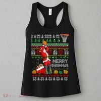 Merry Swishmas Ugly Christmas Basketball Christmas Women's Tank Top thumb 3