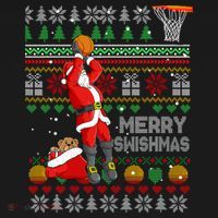 Merry Swishmas Ugly Christmas Basketball Christmas Women's Tank Top thumb 5