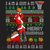 Merry Swishmas Ugly Christmas Basketball Christmas Hat thumb 2