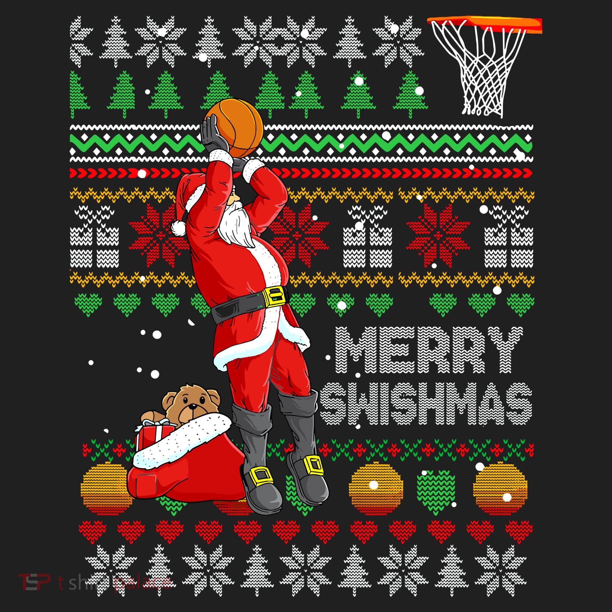 Merry Swishmas Ugly Christmas Basketball Christmas Hat