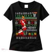 Merry Swishmas Ugly Christmas Basketball Christmas Women's T-Shirt thumb 0
