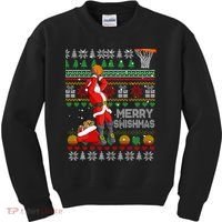 Merry Swishmas Ugly Christmas Basketball Christmas Kids Sweatshirt thumb 0