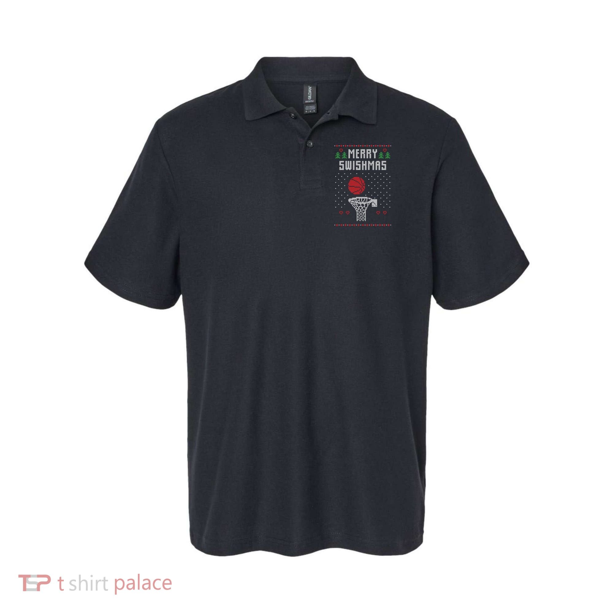 Merry Swishmas Ugly Christmas Polo