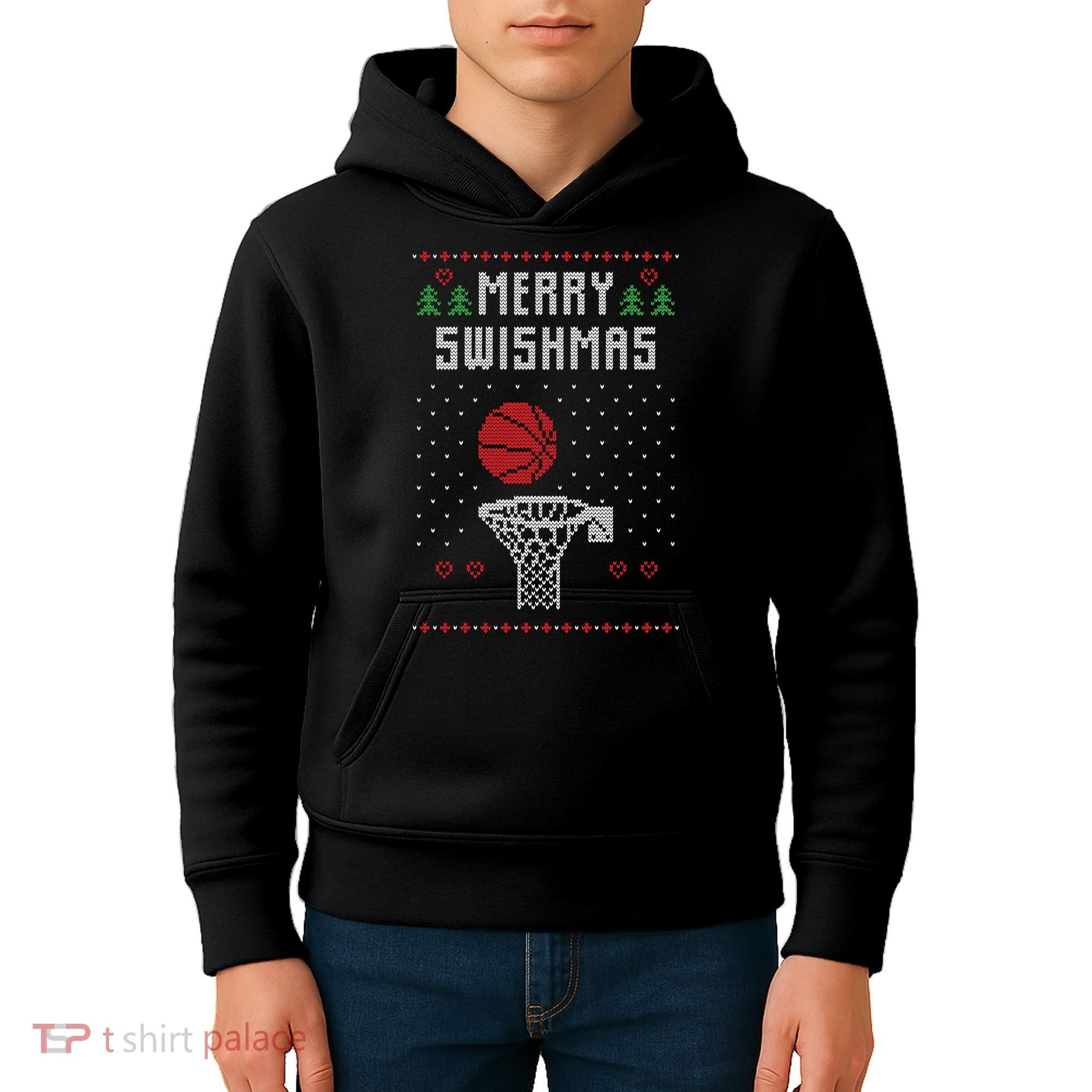 Merry Swishmas Ugly Christmas Kids Hoodie