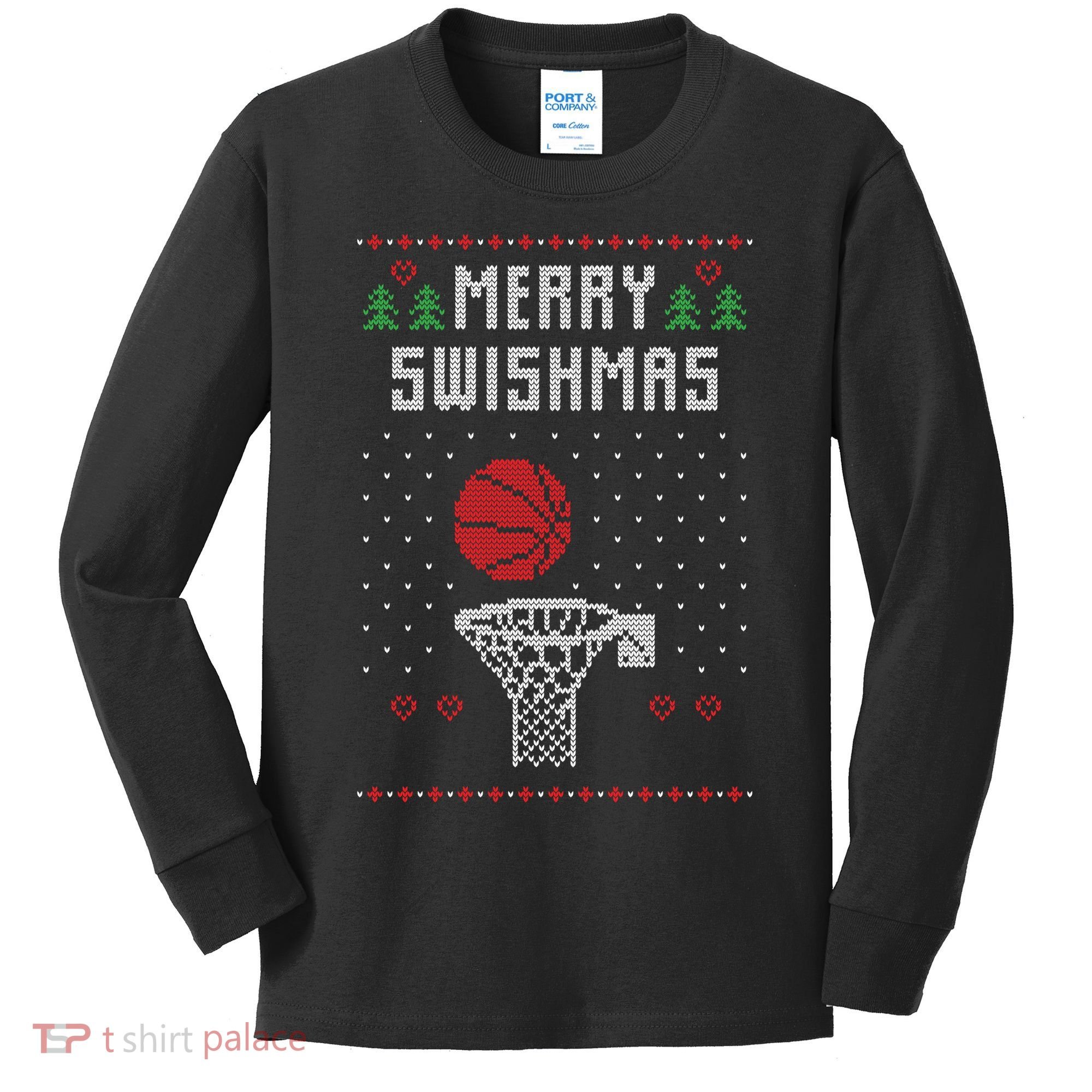 Merry Swishmas Ugly Christmas Kids Long Sleeve Shirt