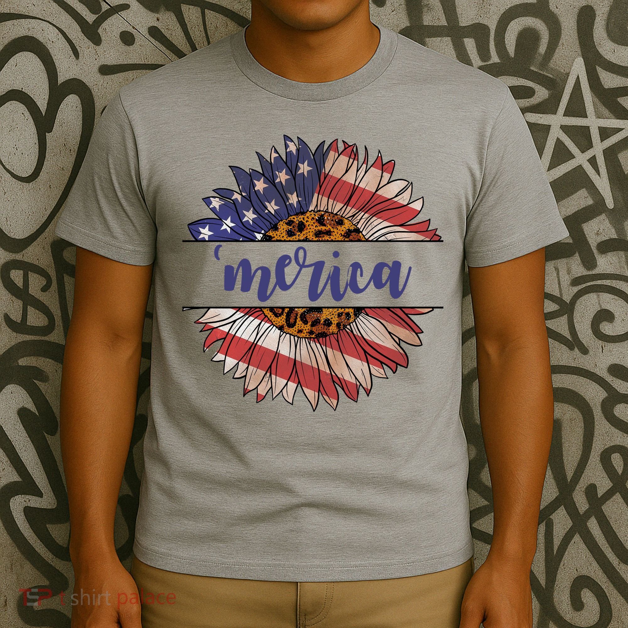 Merica Sunflower USA Vintage T-Shirt