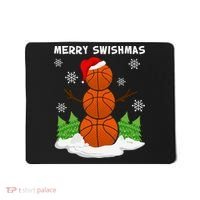Merry Swishmas Ugly Sweater Basketball Christmas Snowman Basketball Character Mousepad thumb 0