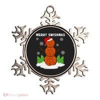 Merry Swishmas Ugly Sweater Basketball Christmas Snowman Basketball Character Ornament thumb 0