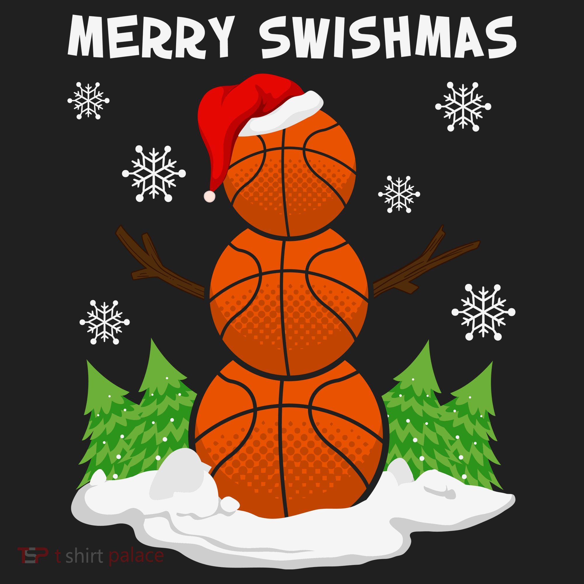 Merry Swishmas Ugly Sweater Basketball Christmas Snowman Basketball Character Hat