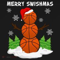Merry Swishmas Ugly Sweater Basketball Christmas Snowman Basketball Character Visor thumb 3