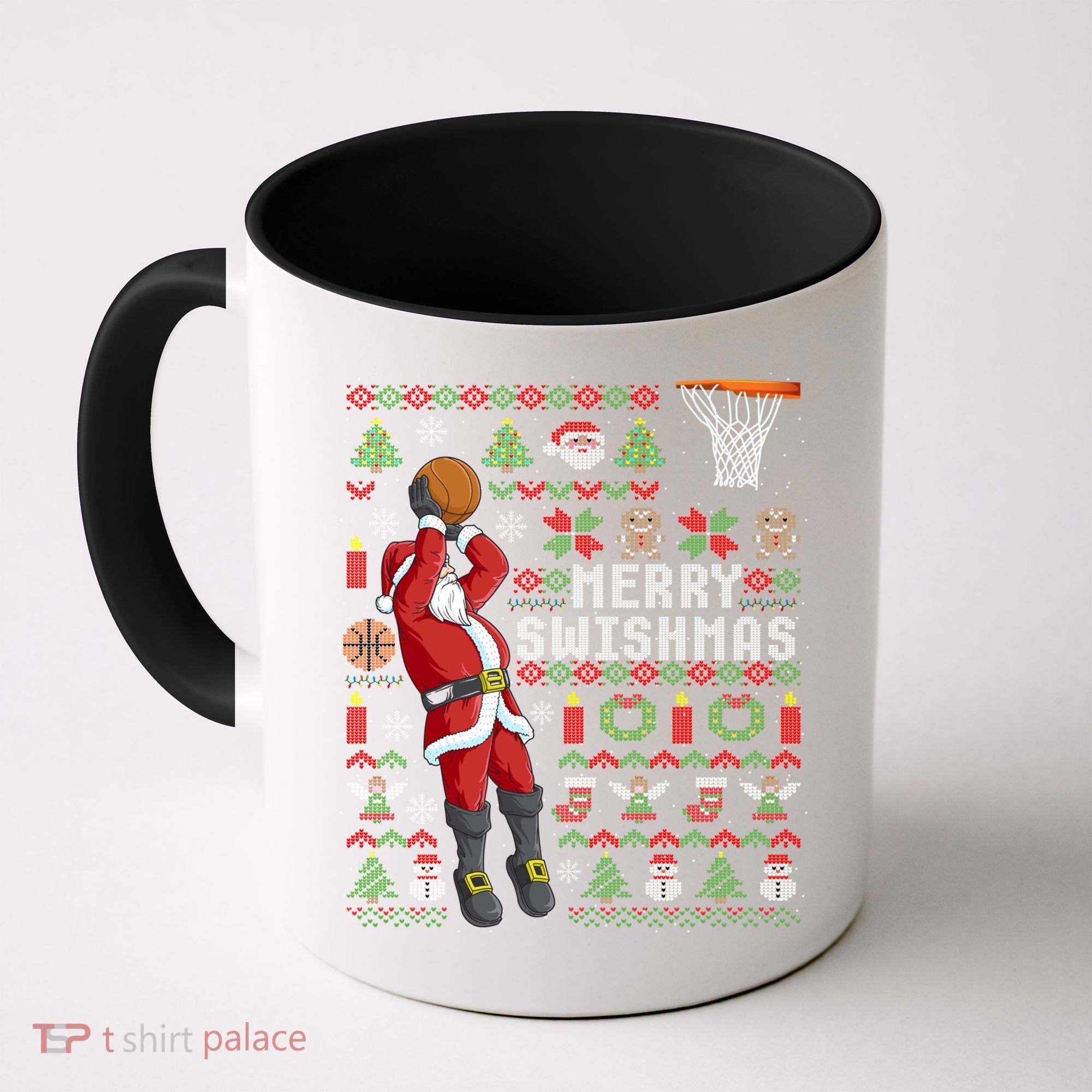 Merry Swishmas Ugly Christmas Basketball Christmas Gift Coffee Mug