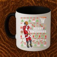 Merry Swishmas Ugly Christmas Basketball Christmas Gift Coffee Mug thumb 2