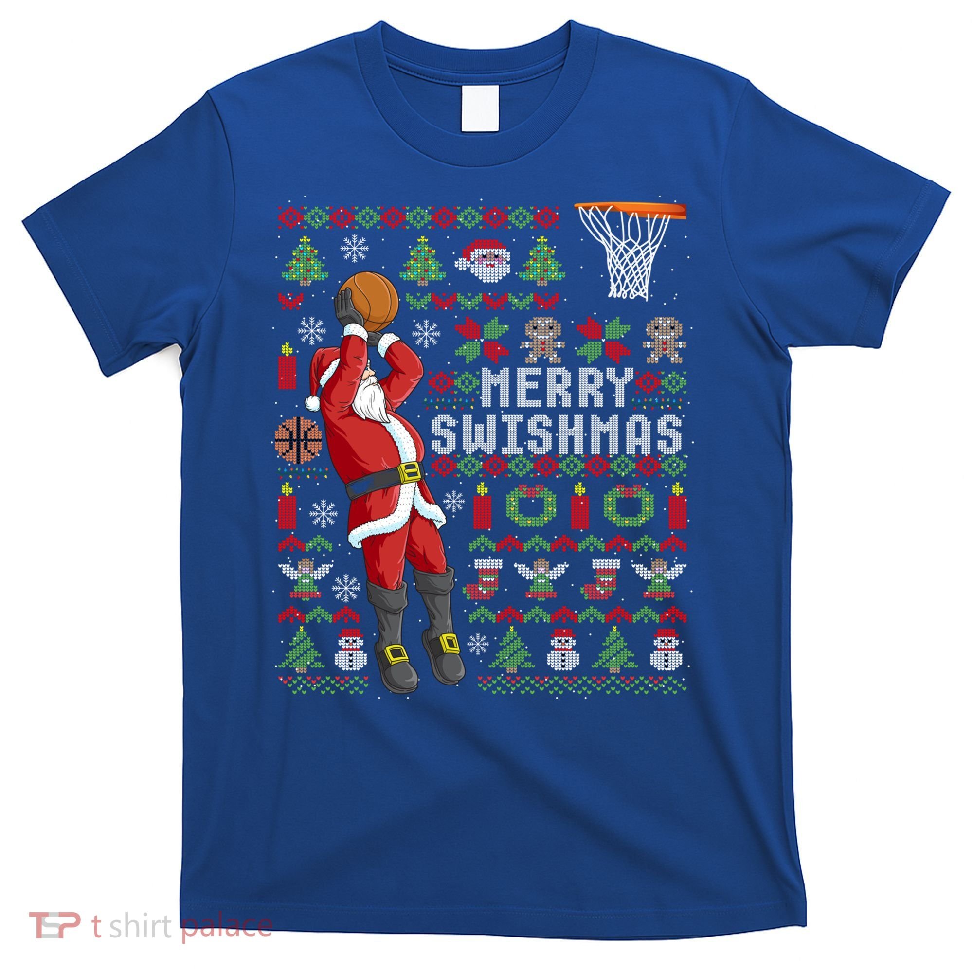 Merry Swishmas Ugly Christmas Basketball Christmas Gift T-Shirt