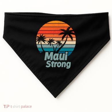Maui Strong Vintage Sunset Wildfire USA-Made Doggie Bandana