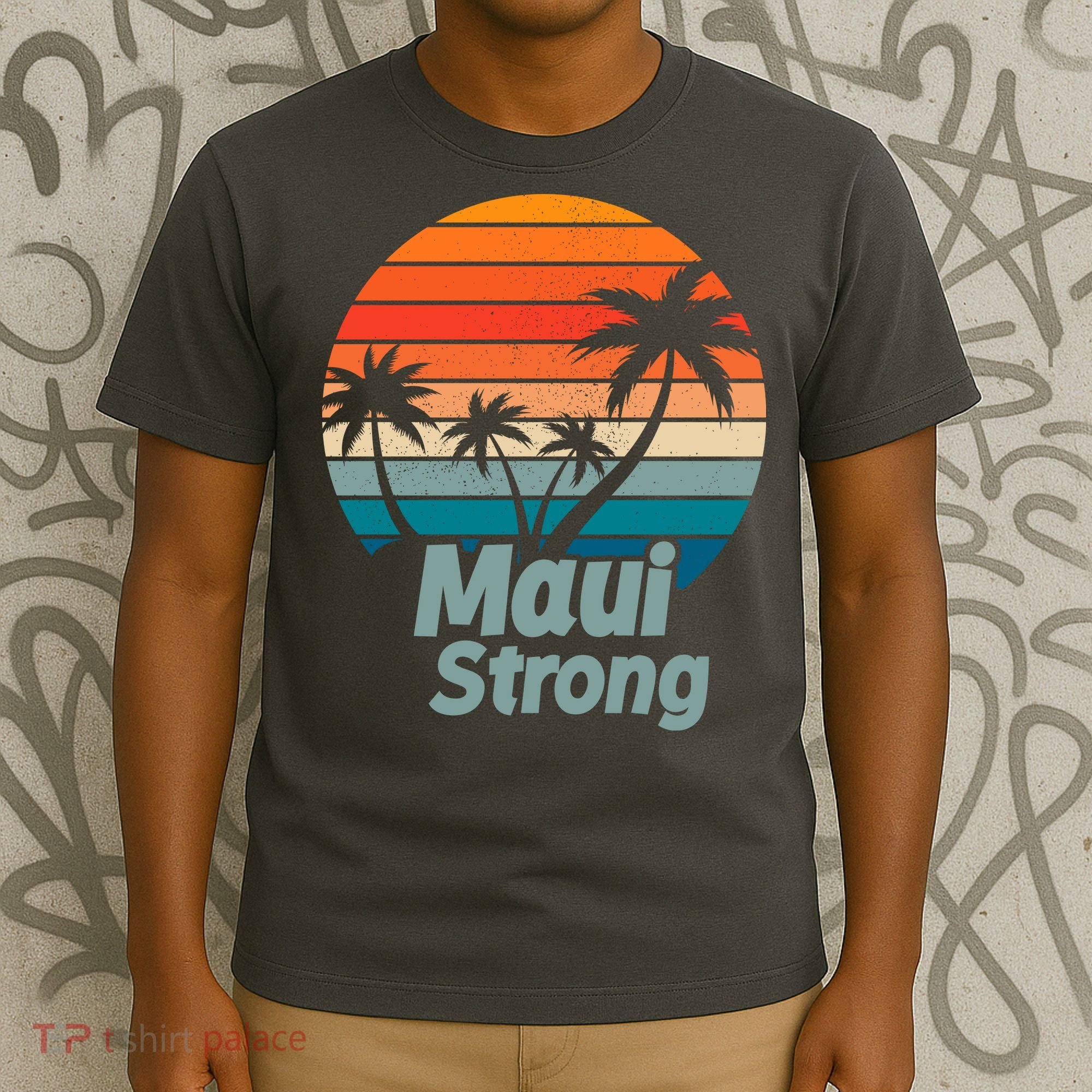 Maui Strong Vintage Sunset Wildfire T-Shirt