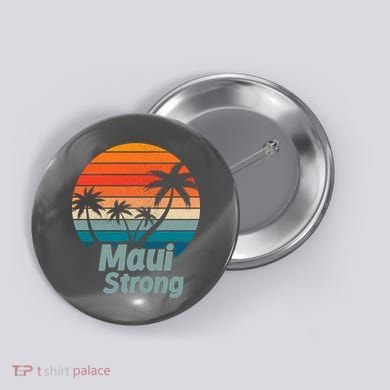 Maui Strong Vintage Sunset Wildfire Button