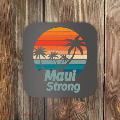Maui Strong Vintage Sunset Wildfire Coaster