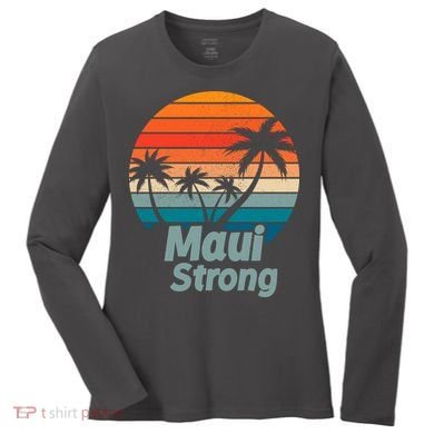 Maui Strong Vintage Sunset Wildfire Women's Long Sleeve Shirt