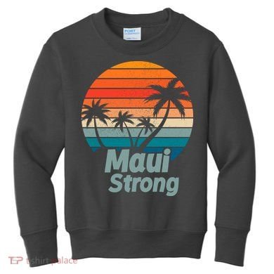 Maui Strong Vintage Sunset Wildfire Kids Sweatshirt