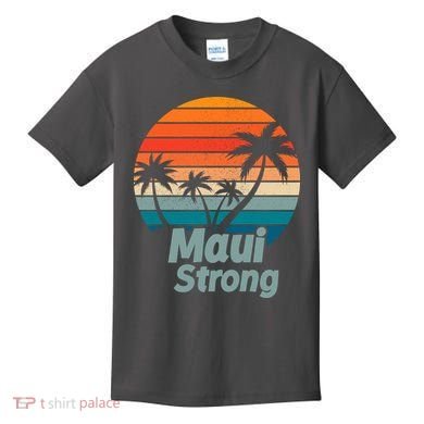 Maui Strong Vintage Sunset Wildfire Kids T-Shirt